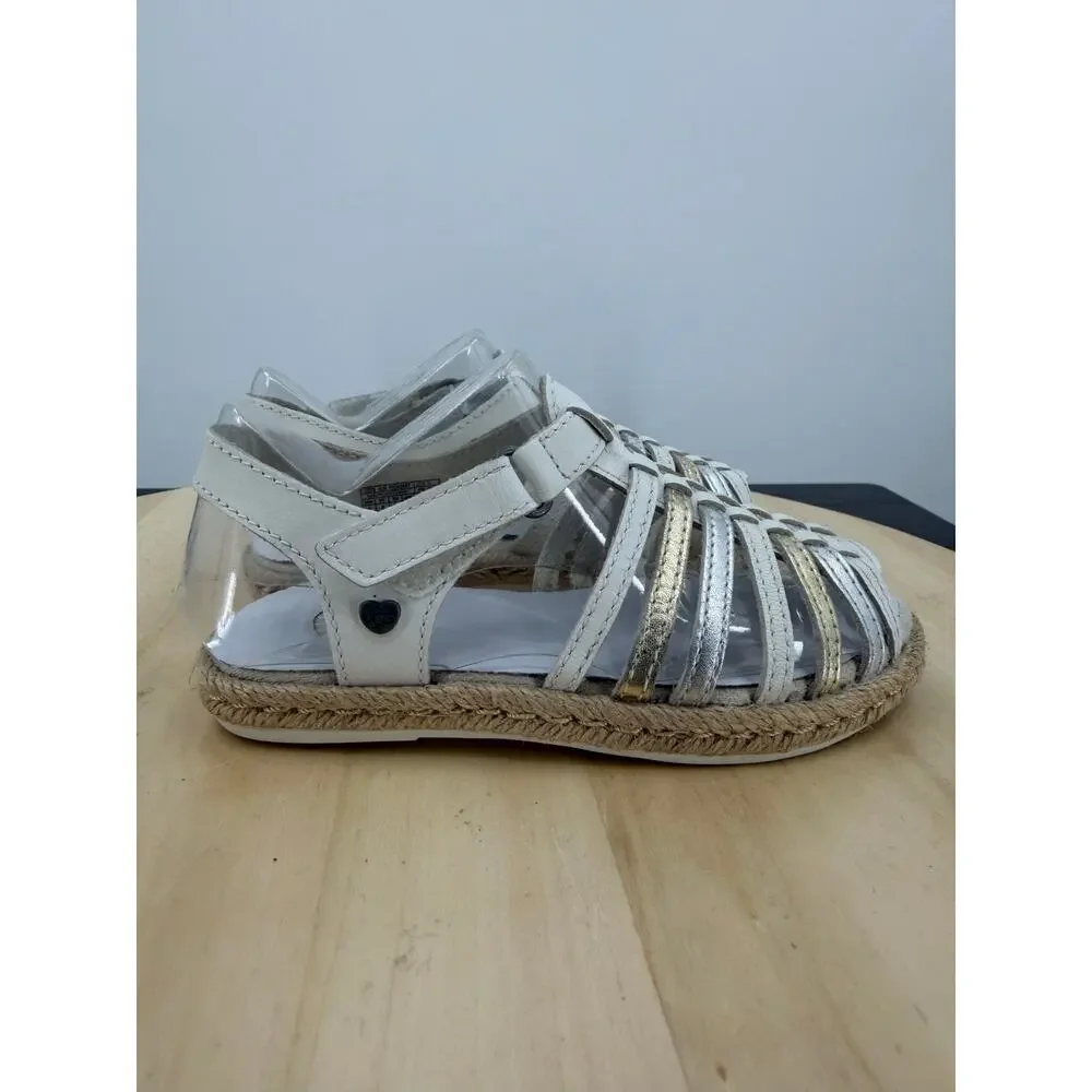 UGG Gretel Sandals White Leather Sandals NEW Authentic Size 9 Summer